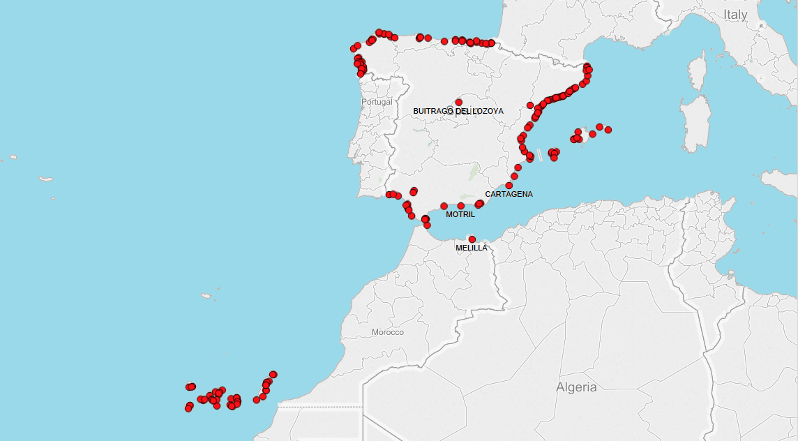SEA PORTS in SPAIN Ship Tracker