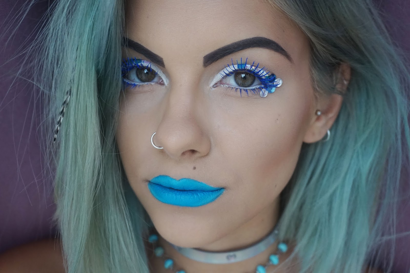 Mermaid-Inspired Blue Hair and Makeup Look - wide 1