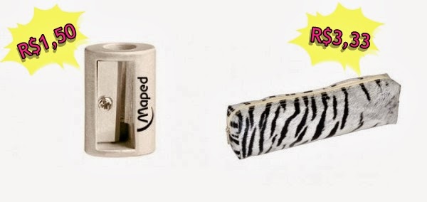 Apontador e bolsinha de zebrinha estojo animal print