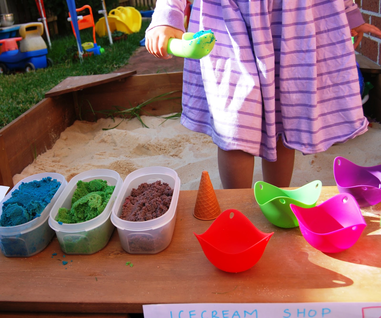 A Little Learning For Two Coloured Sand Ice Cream Shop Pretend Play