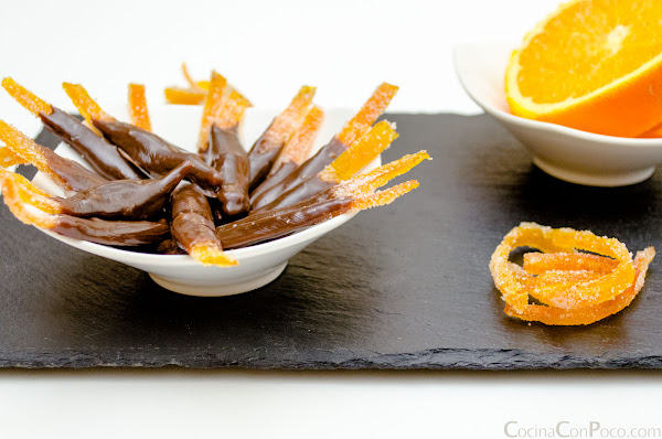 Tiras de naranja y chocolate - Receta Paso a Paso Tiras de naranja y chocolate - Receta Paso a Paso