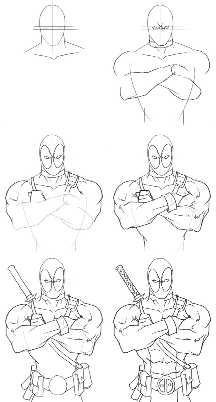 Ausmalbilder How To Draw Deadpool From Marvel Comics