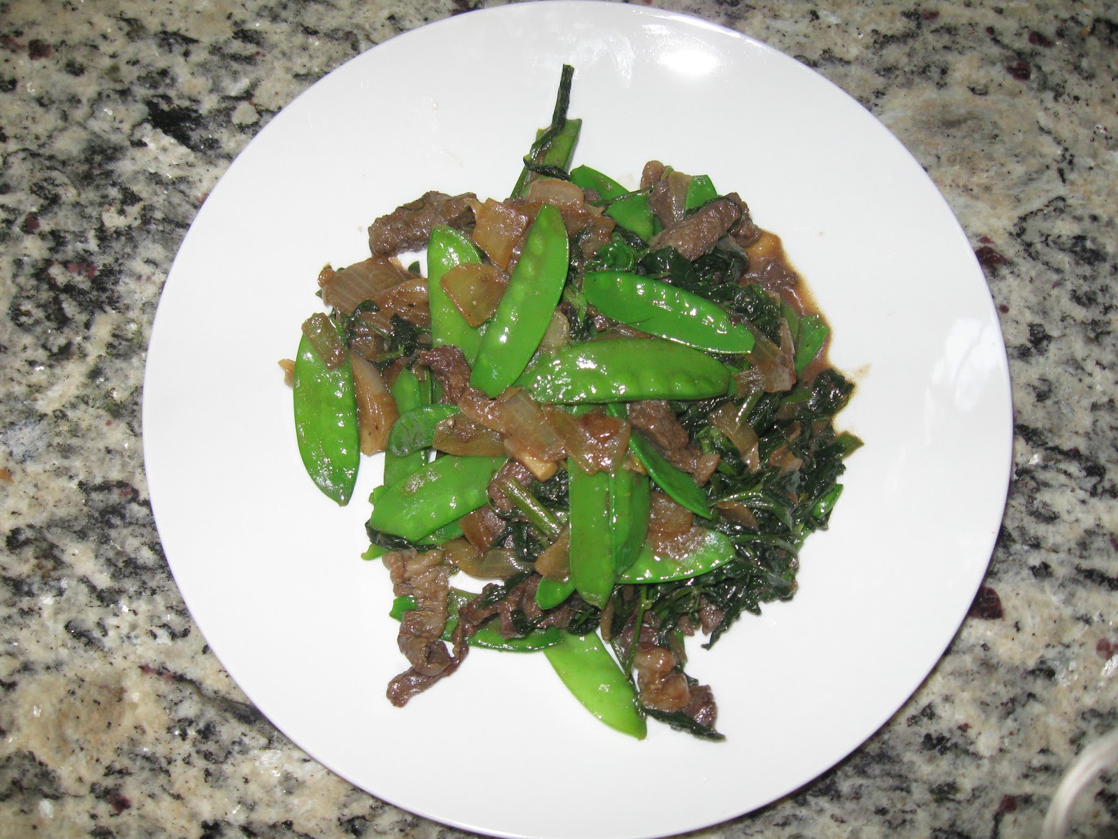 My Garden Diary Beef Stir Fry with Snow peas and snow pea greens