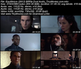 Equilibrium 2002 BRRip Dual Audio 300MB