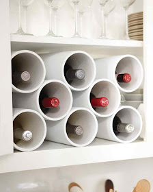 Make a wine rack from PVC :: OrganizignMadeFun.com
