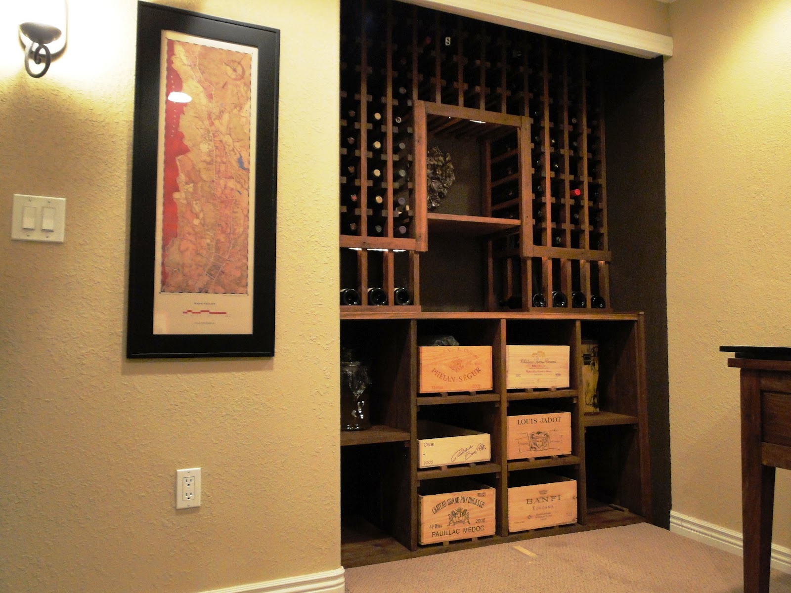 Small Basement Wine Cellar in Closet