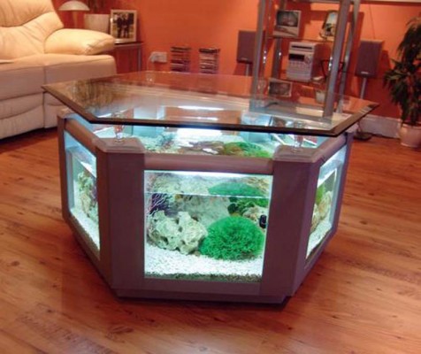 unique aquarium living room table