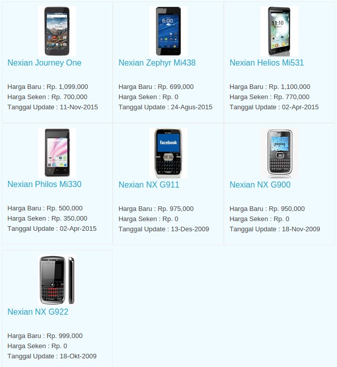 Daftar Harga Hp Nexian Januari 2016 Daftar Harga Hp Nexian Januari 2016