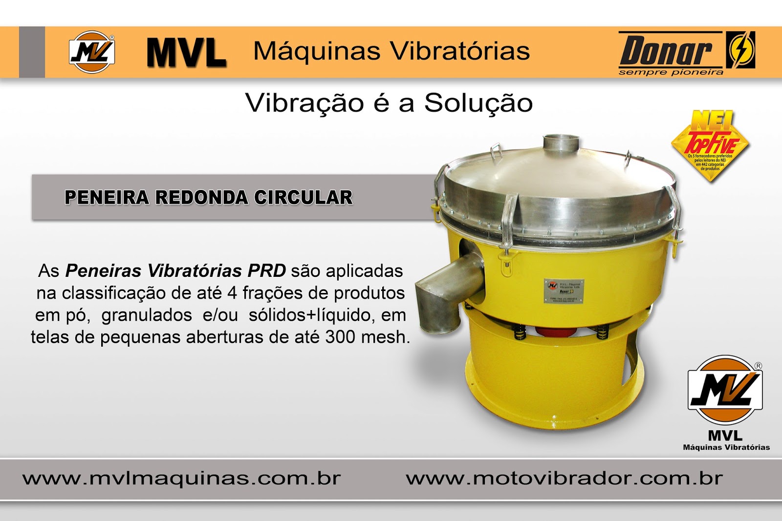 PRD - Peneira Vibratória Redonda MVL 