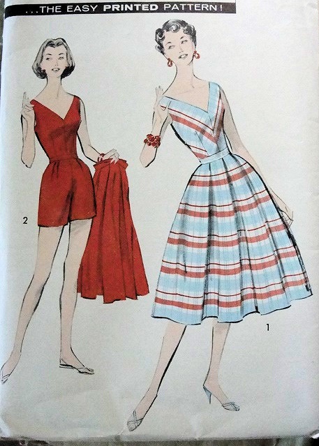 Rétro sewing pattern réunis ou crayon fifties 50 S style B6453 robe Gertie