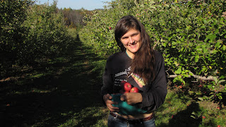 picking up apple drops Taft Hill Farm WWOOF USA West Townshend, VT