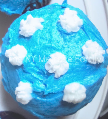 Cupcake with blue colored frosting