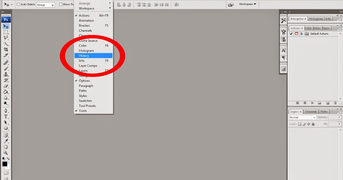 Cara Memunculkan Palet History Photoshop - Photonnisa