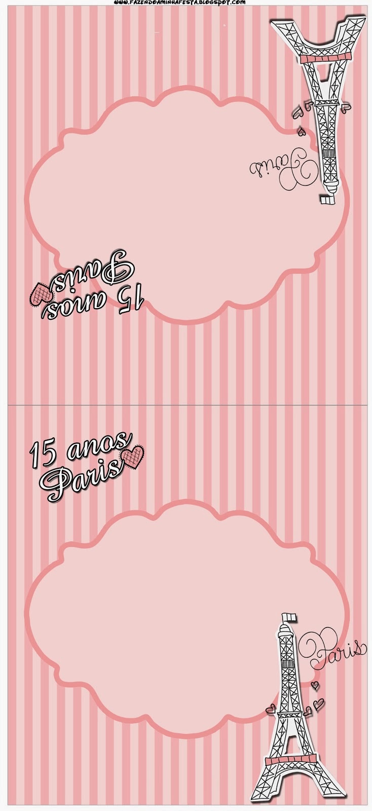 15 Años París: Tarjetería e Imprimibles Gratis para Candy Bar.