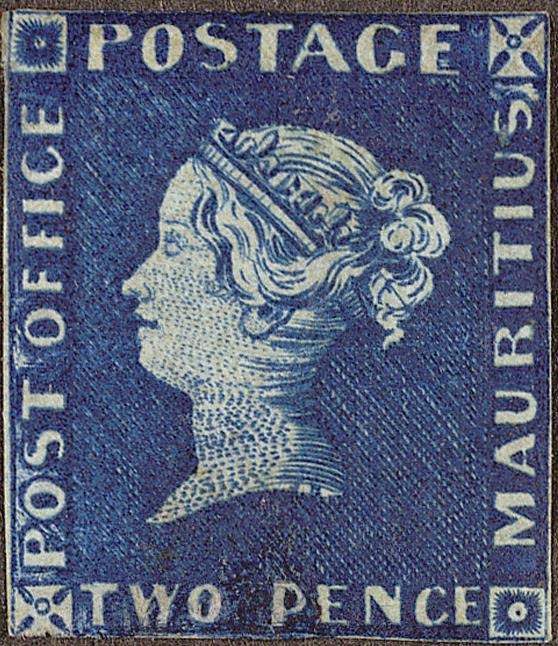 World of Philately Mauritius 1847 " Post Office " 1d and 2d Stamps