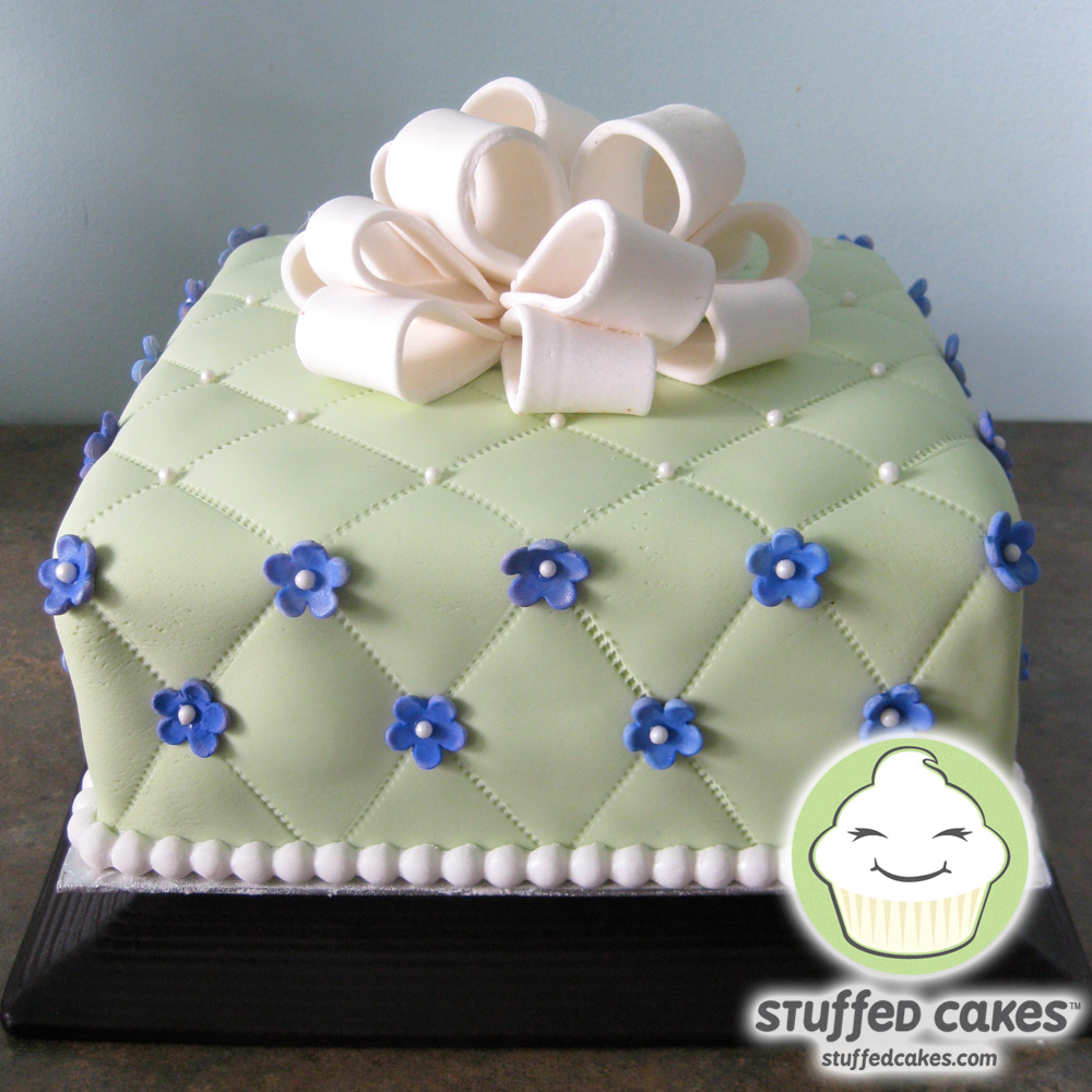 Stuffed Cakes: Quilted Gift Box Bridal Shower Cake Stuffed Cakes: Quilted Gift Box Bridal Shower Cake
