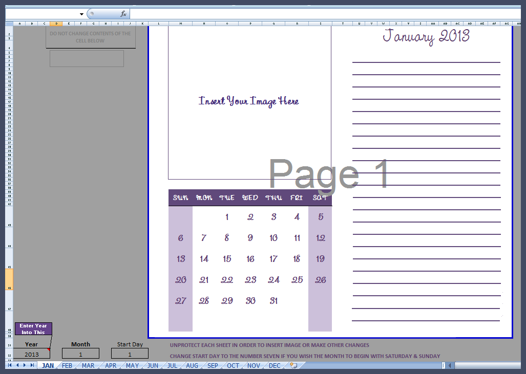 FREE PNG PSD PSP TUBES from Pewter7 Virtual Calendar Template for Any Year