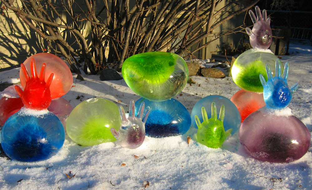 Art Making in the North Ice Orb Garden