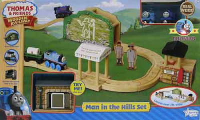 Wood Thomas railroad man in the hills Learning Curve train set Sir Handel and Thomas the tank engine