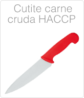 cutite profesionale, cutite haccp cu maner rosu pentru carne cruda