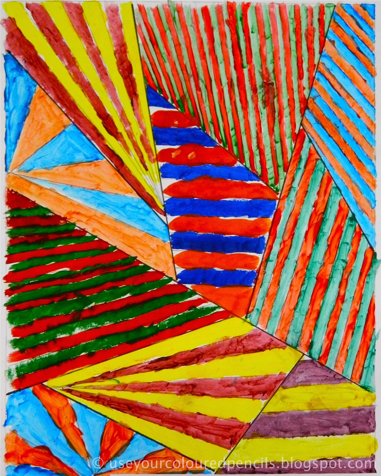 Use Your Coloured Pencils Abstracts in Complementary Colours