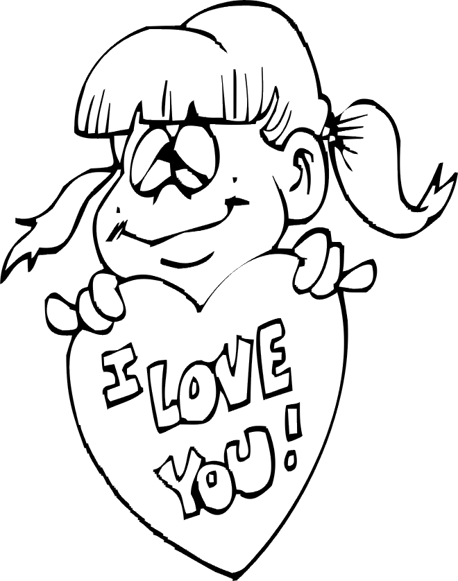 valentine coloring page. I Love You valentines coloring