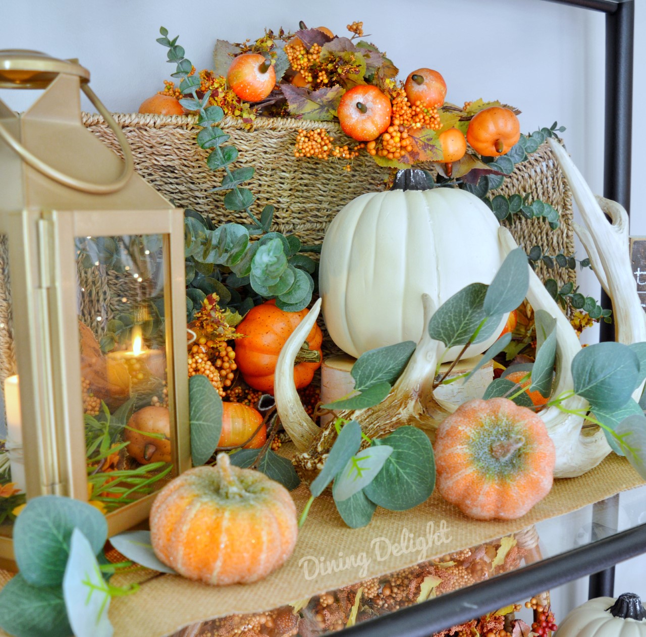 Fall Decor on Etagere