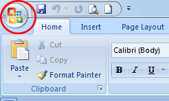 Microsoft Word Office button Microsoft Word Office button