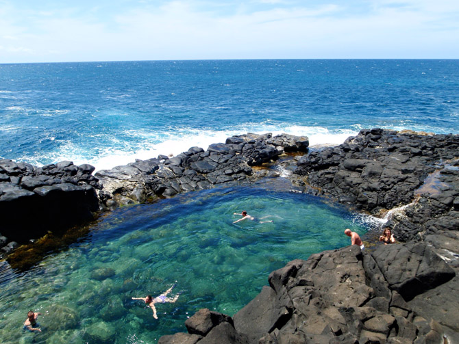 Destinations Queen's bath in Kauai, Hawaii