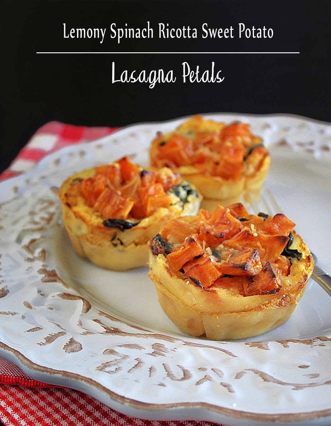 Lemony Spinach Ricotta and Sweet Potato Lasagna Petals
