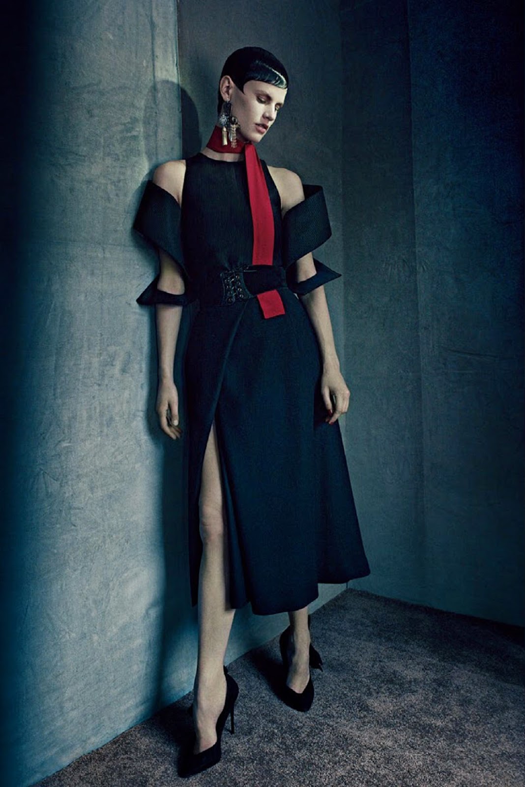 all black with a touch of...: saskia de brauw by paolo roversi for