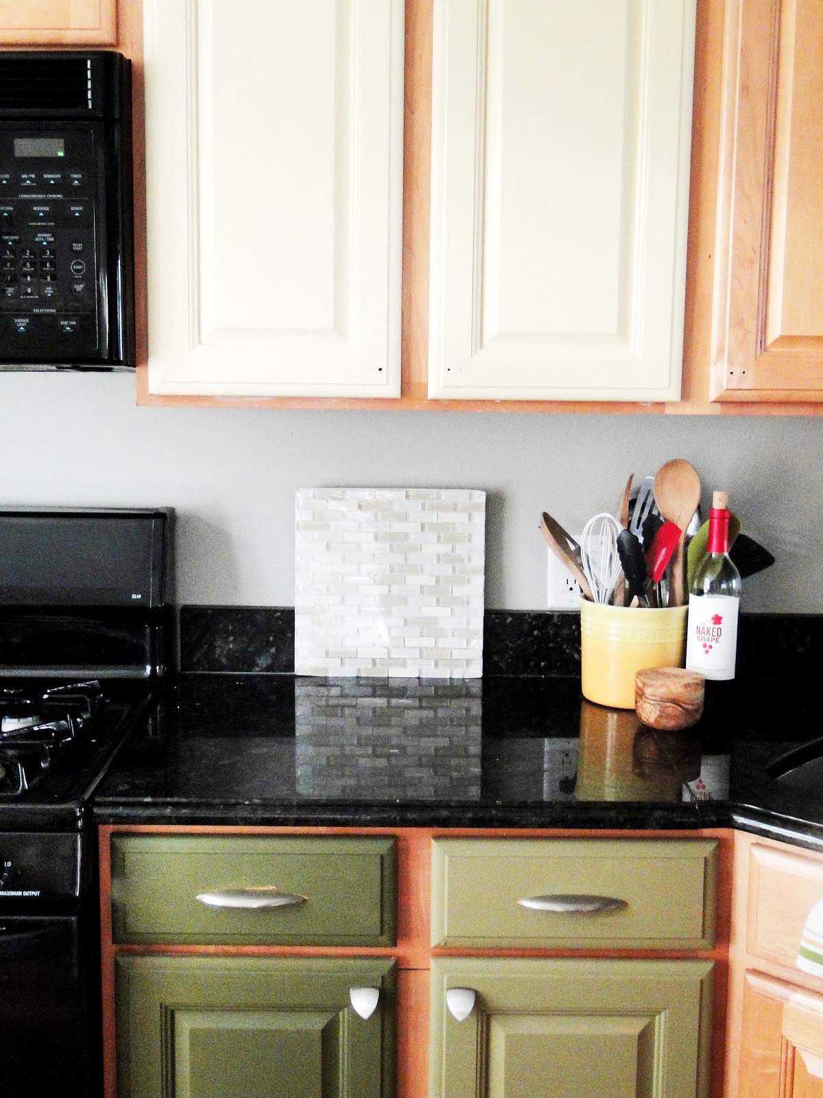 Two tone painted kitchen cabinets Green Two Tone Painted Kitchen Cabinets