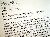 Liner notes from Miles Davis' 1969 LP 'In a Silent Way'