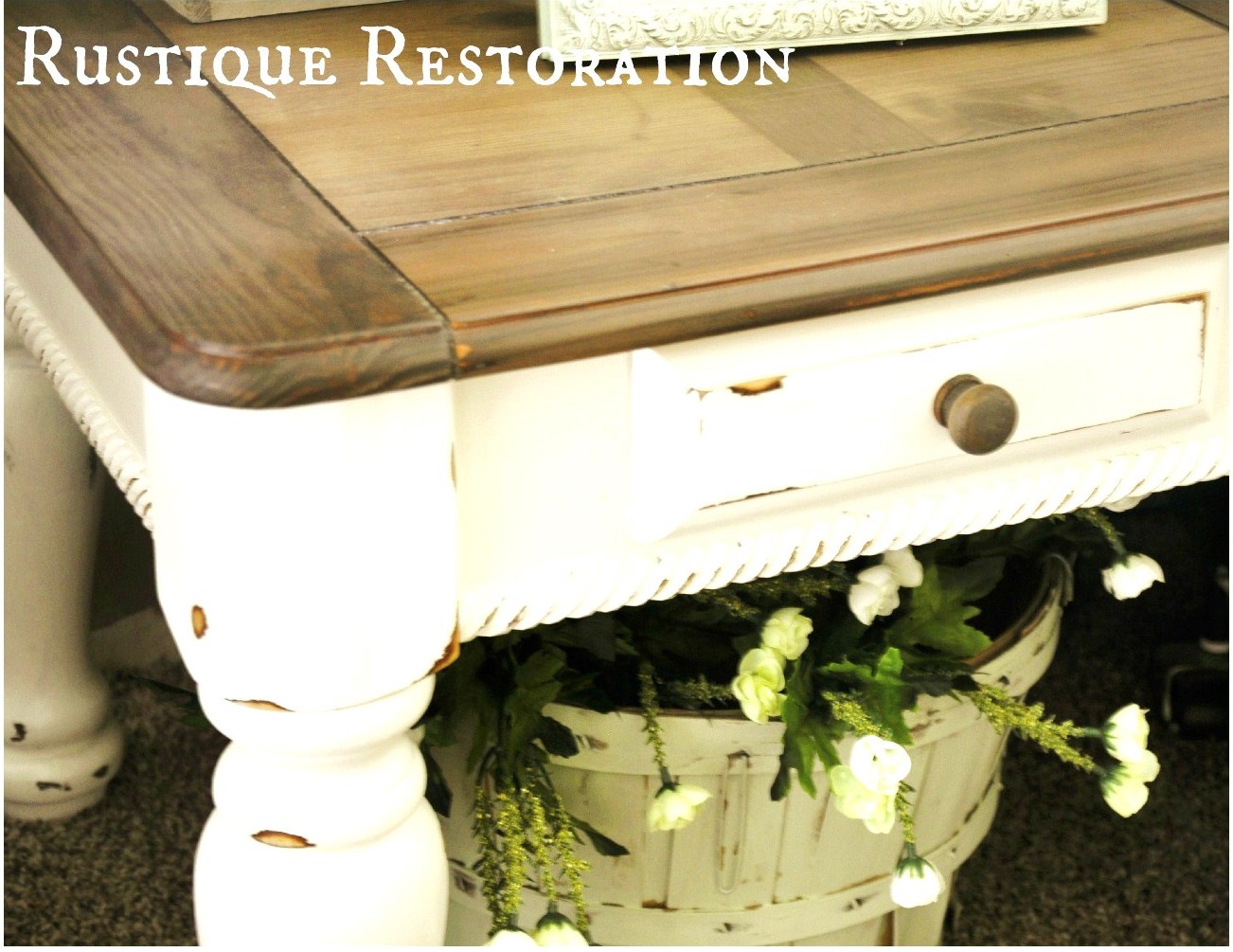 Rustique Restoration Old End Table, New Look!