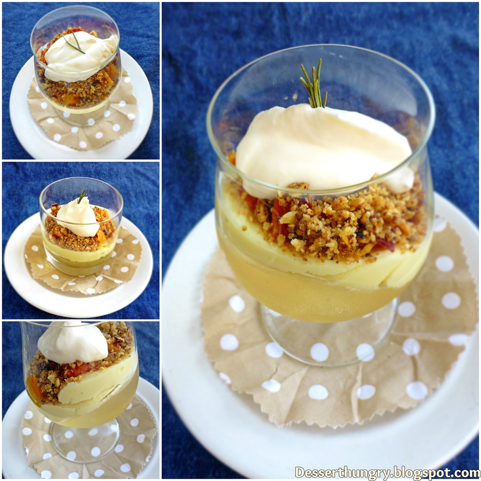 Prosecco and peach verrine