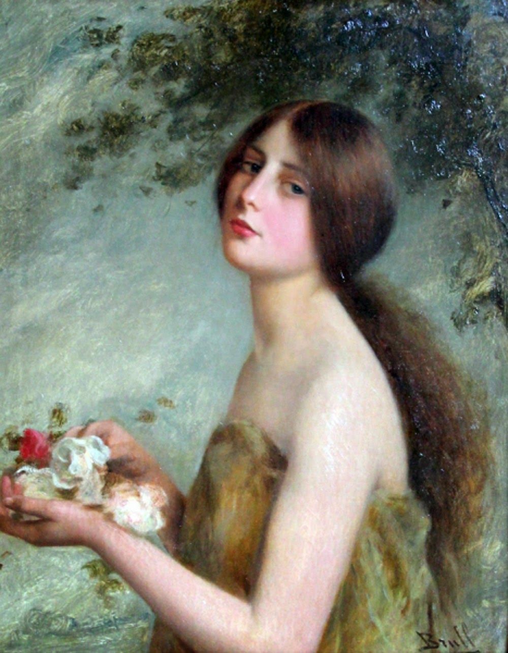 Joan Brull Woman with Flowers