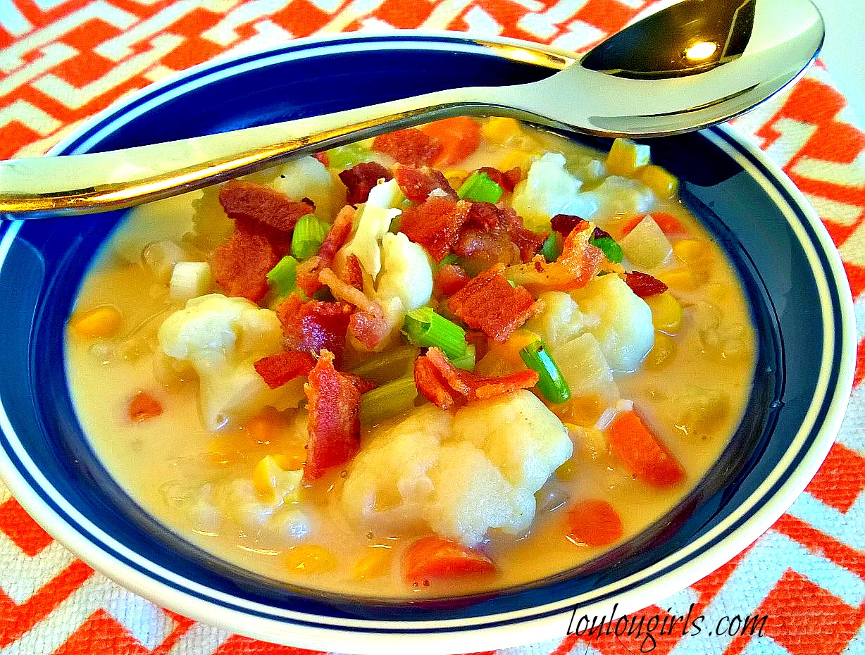 Easy Loaded Cauliflower Soup Lou Lou Girls