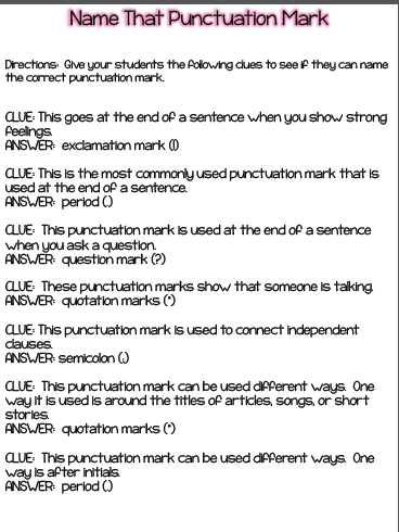 Punctuation Day - Teach123