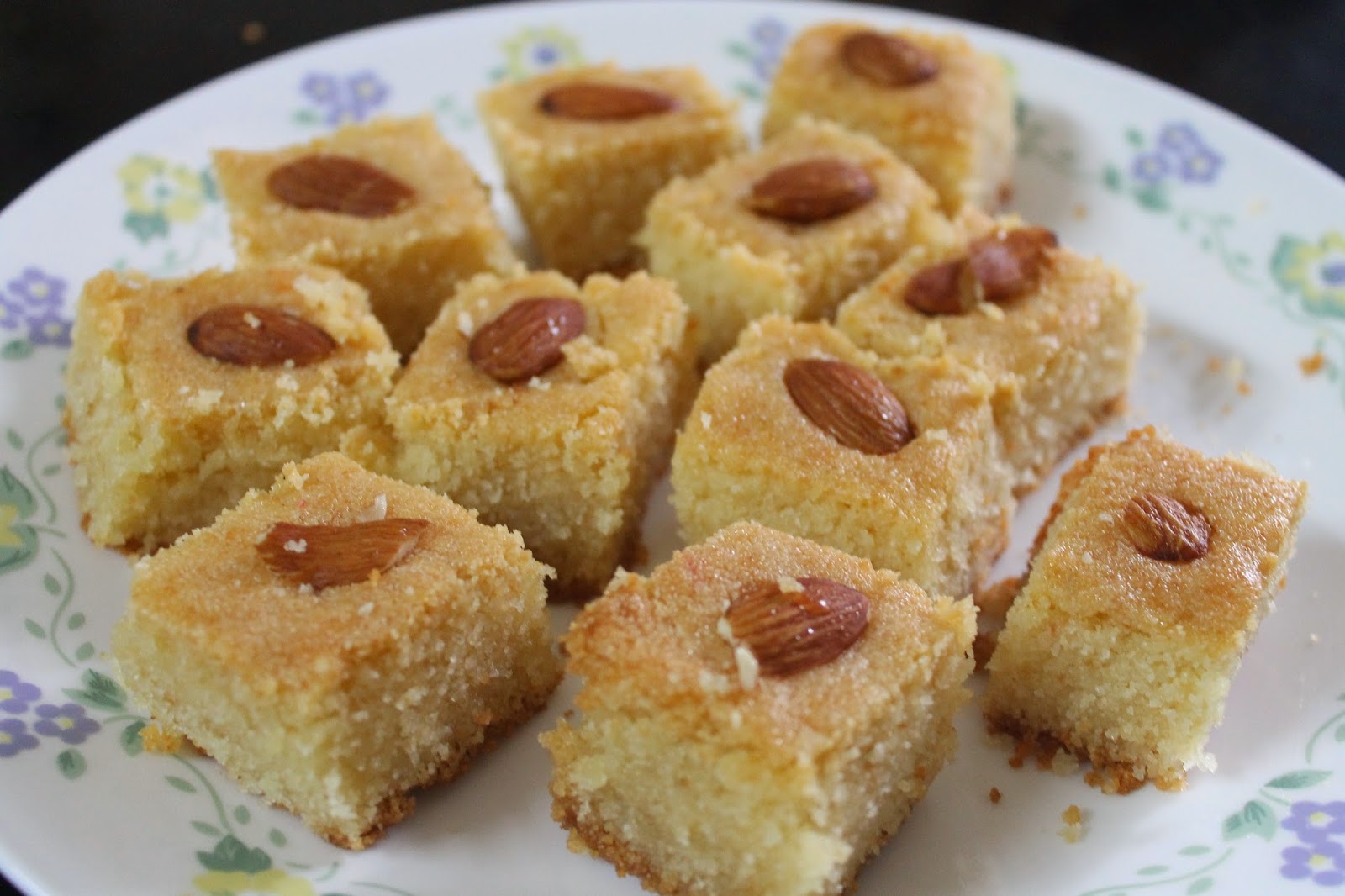 Femi's Kitchen BASBOUSA / ARABIC SEMOLINA CAKE