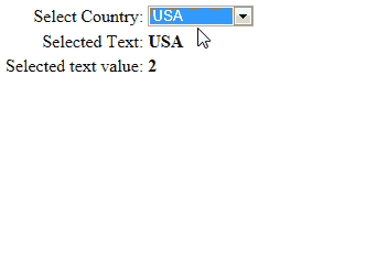 jquery select selected value change