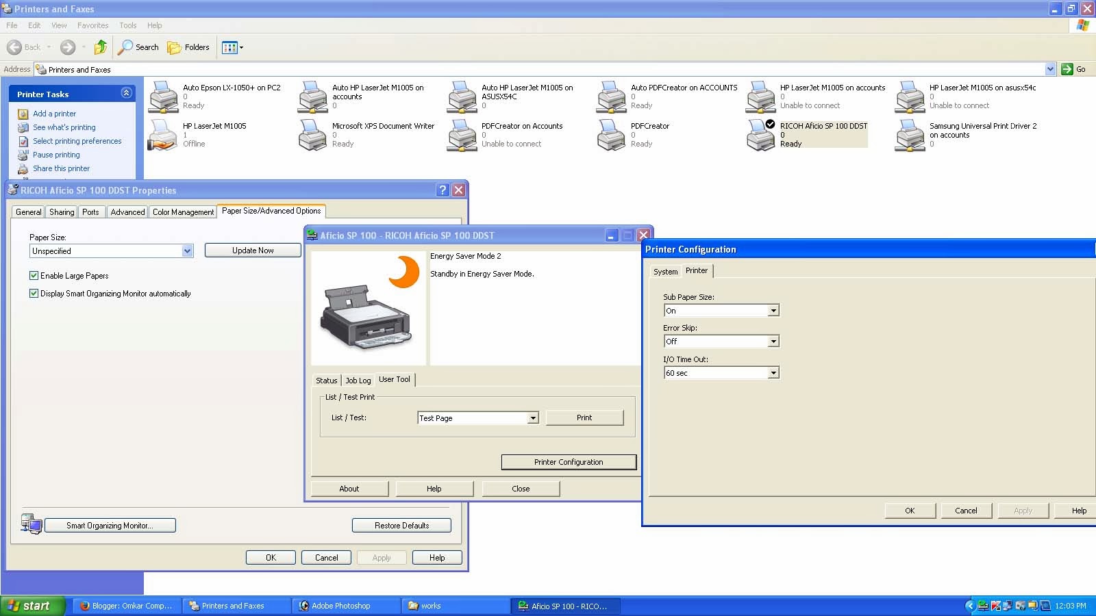 Ricoh SP 100 Printer Need to press Form Feed button every time to print