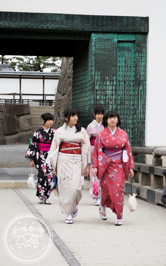 Girls in Kimono at Nijo Castle