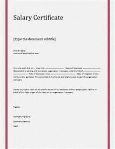 Salary Certificate Letter Salary Certificate Letter
