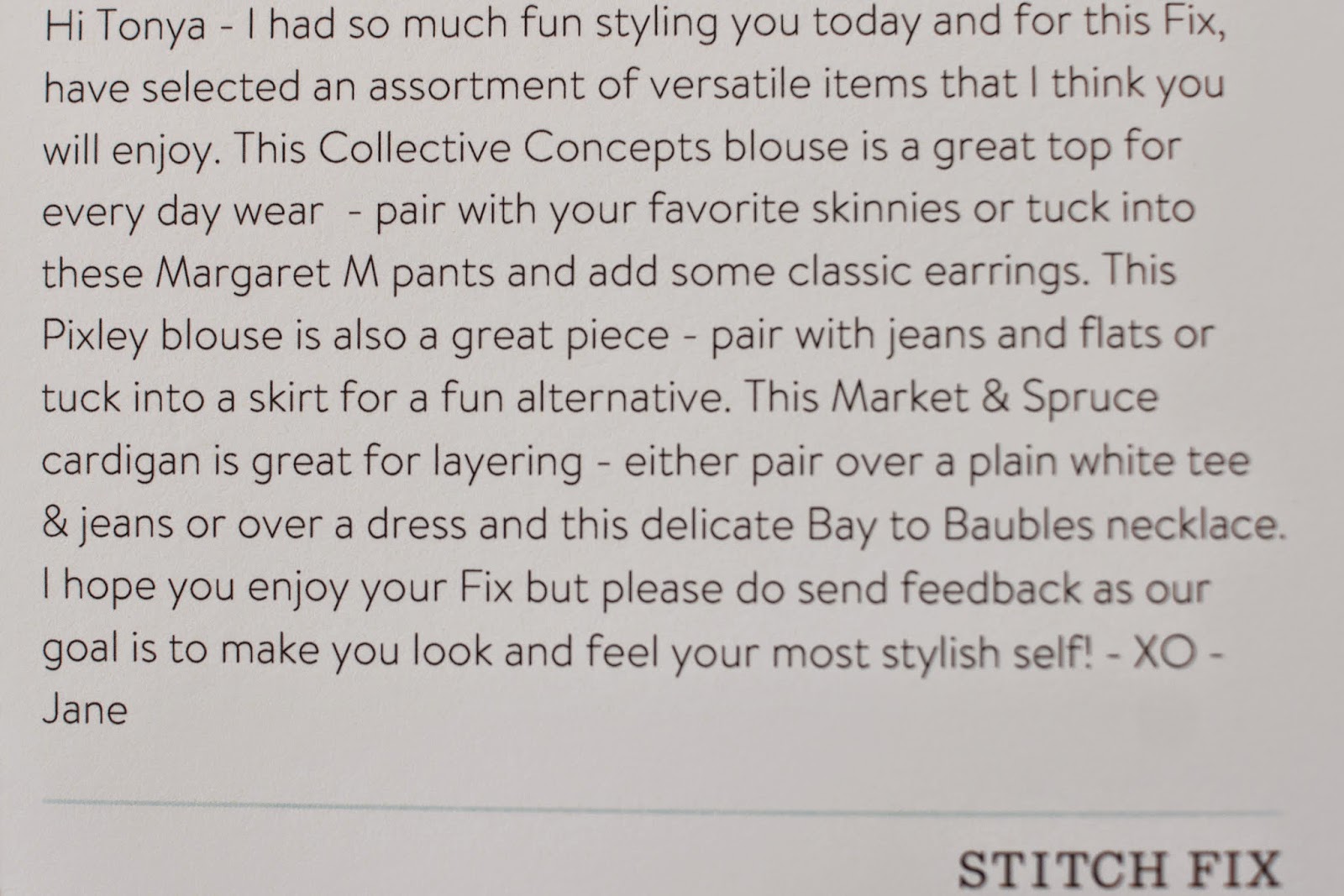 stitch fix notes