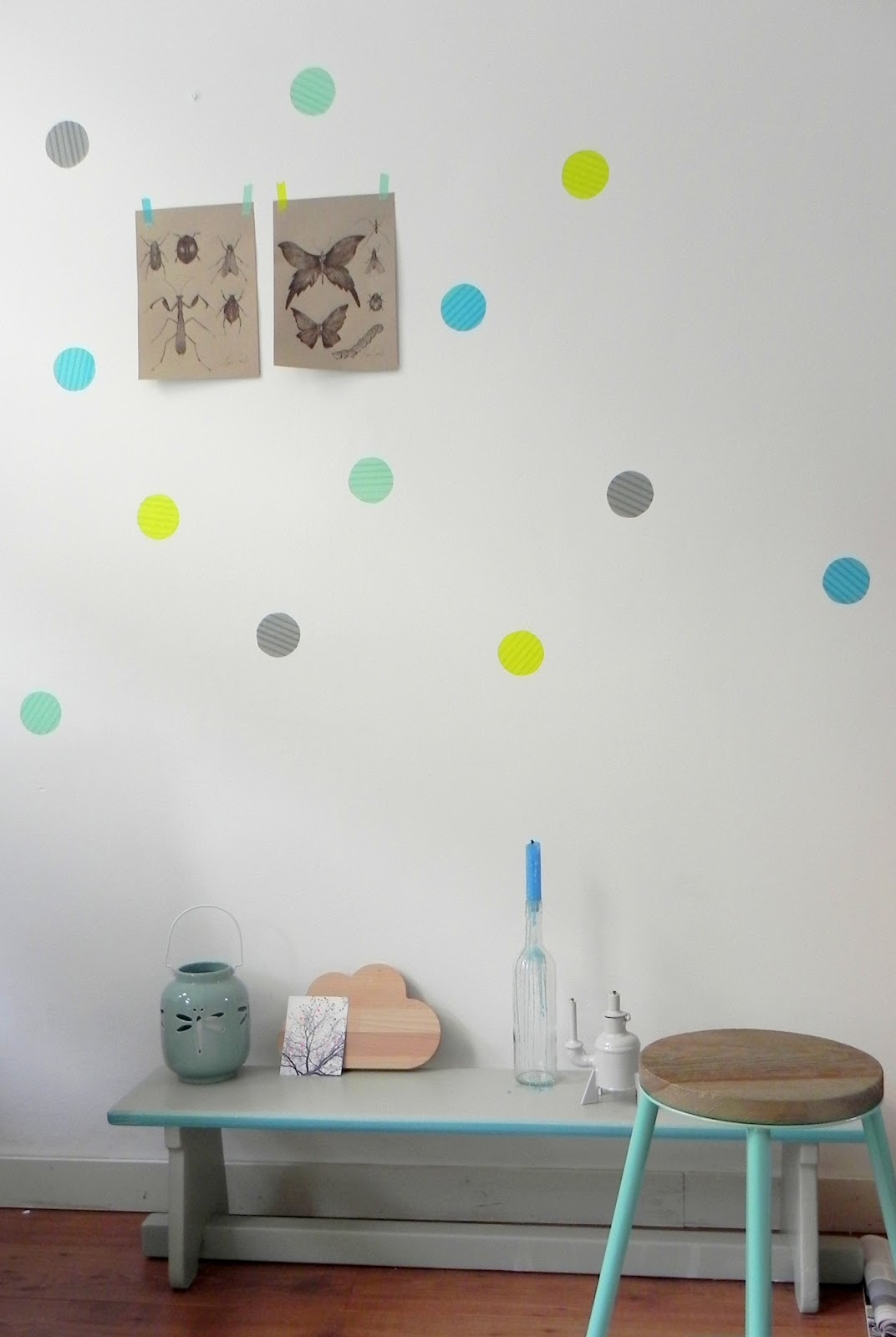 Chez Chouke masking tape wall dots