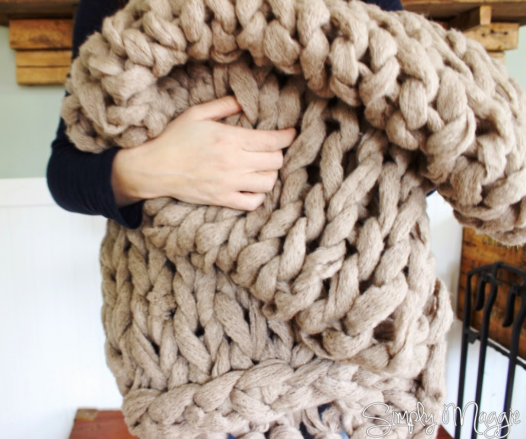 Chunky Arm Knit Blanket Pattern - Flax & Twine