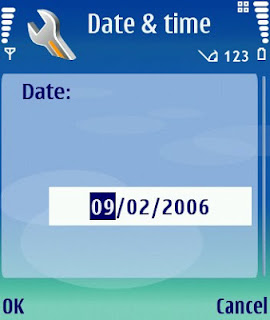 change date and time in nokia symbian