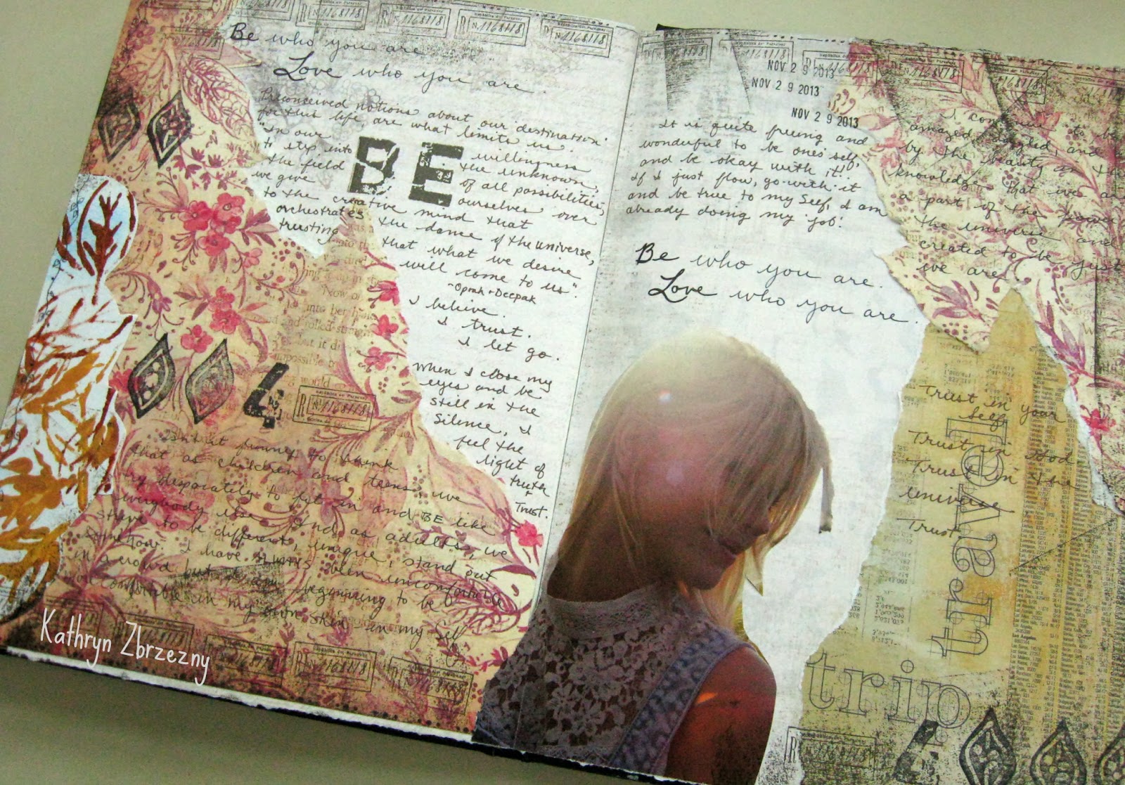 Paper Pumpkin in my journal lots of writing