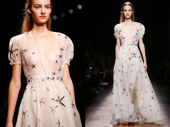 Valentino Ready To Wear Spring/Summer 2015 Paris Valentino 2015 SS Starfish Sheer Mesh Dress