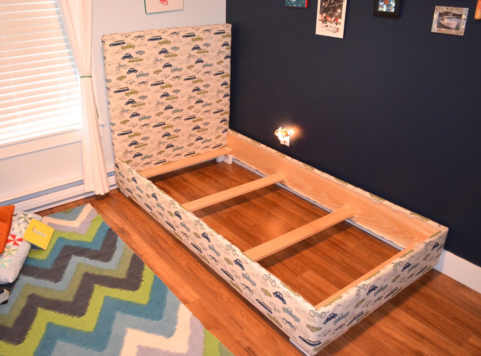 Slippers by Day DIY Fabric Covered Headboard